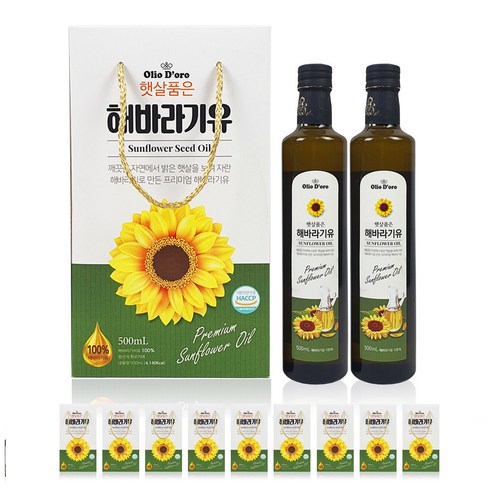 햇살품은 해바라기씨유 선물세트 500mlX2P 10개 박스